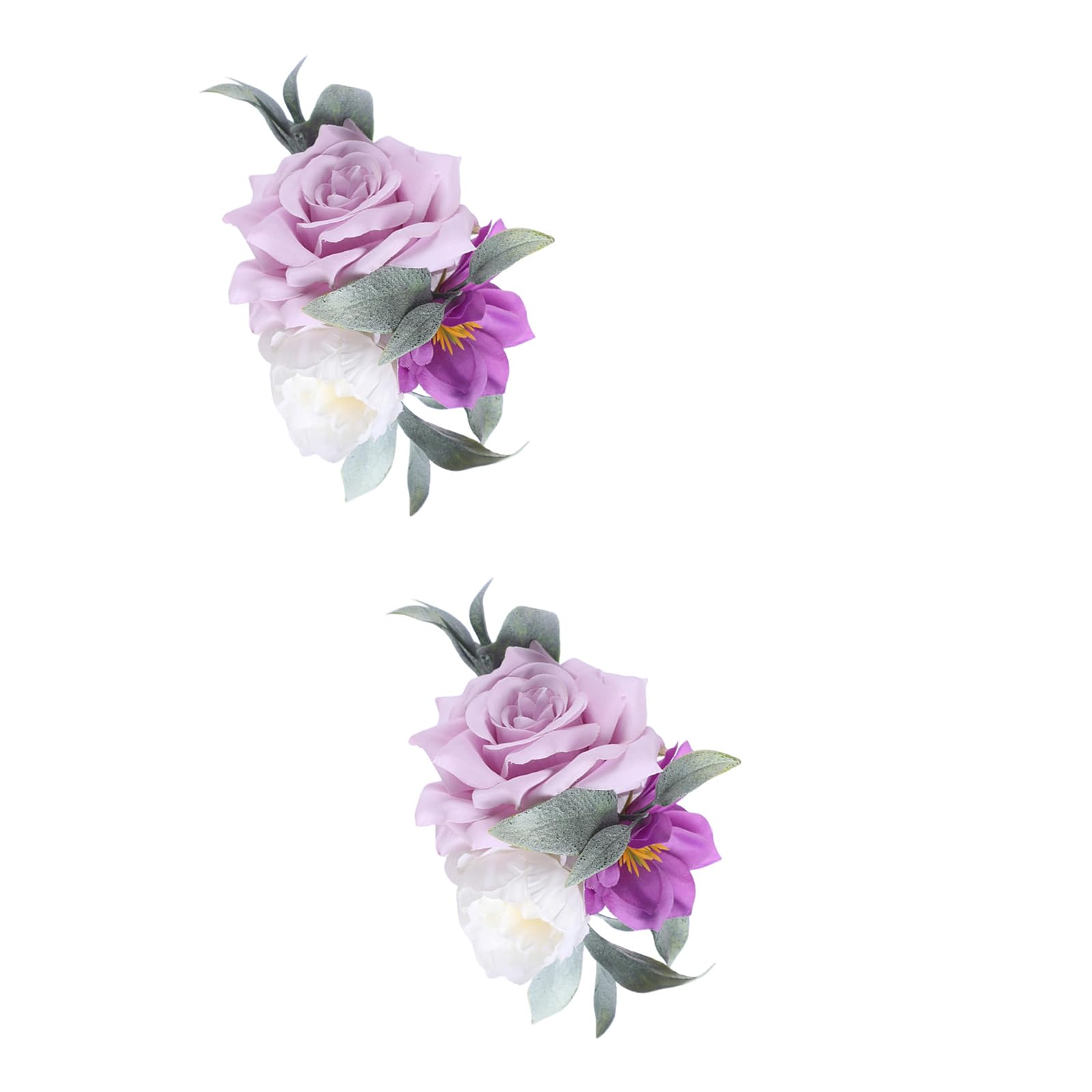 NEWFT 2PCS Realistic Artificial Flower Cake Deck Additional Wedding Birthday Addons Safe Not Fade Decoration For Incidents