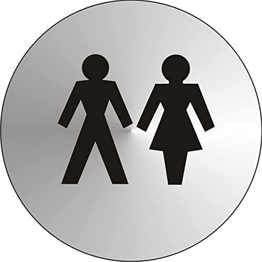 Sign Toilets Adhesive Stainless Steel