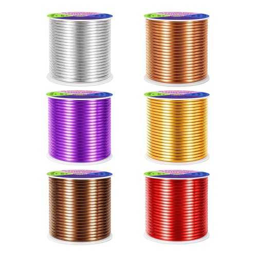 Image of Mandala Crafts 13 GA Purple Brown Red Assorted Anodized Aluminum Craft Wire | 300 FT, Colored, Flexible, Bendable for Bonsai Armature Sculpting Wire Wrapping Jewelry Making, Weather & Tarnish Resistant