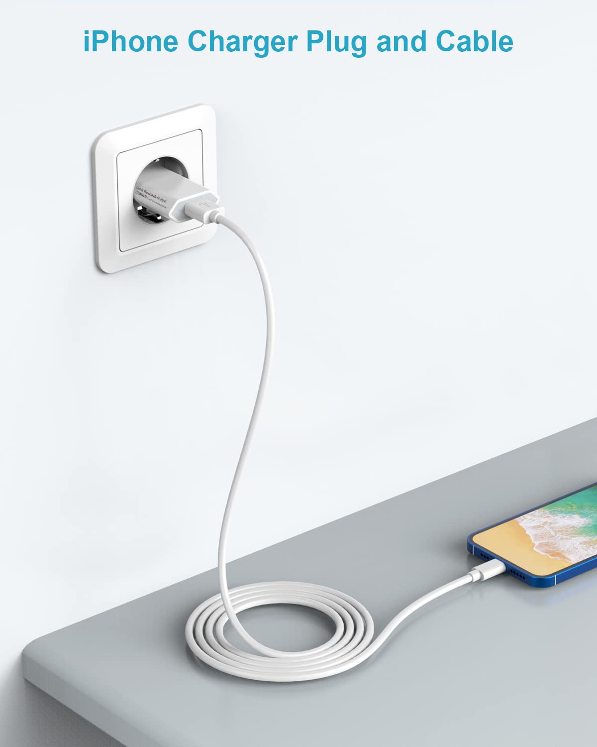 Chargeur Apple MFi Certifié et Câble iPhone 2M [Lot de 2], 5W Prise USB Chargeur Apple Adaptateur Secteur USB avec Câble Lightning pour iPhone 14/13/12/11 Pro Max/XS/X/8/7/6 Plus/5/SE