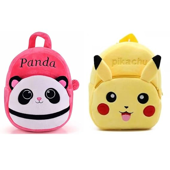 School Bag Cartoon Character Kids Soft Plush Fabric School Bag for Baby Boys and Girls Kids School Bag