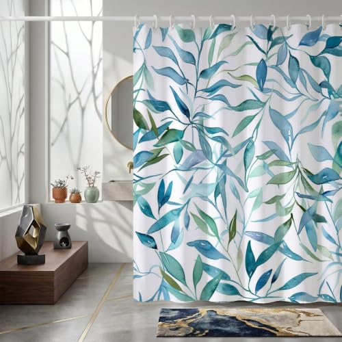 Rideau de douche en polyester de qualité supérieure 150x170cm motif feuilles