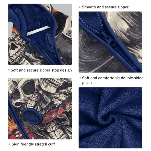 Skull Girls Fleece Jacket Girls Fall Jacket Girls Zip Up Hoodie Girls Sherpa Jacket 2-10T3