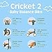 Retrospec Cricket Baby Walker Balance Bike with 4 Wheels for Ages 12-24 Months - Toddler Bicycle Toy for 1 Year Old’s - Ride On Toys for Boys & Girls