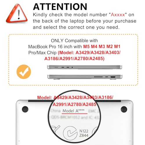 Image of Case for MacBook Pro 16-inch Laptop M5 M4 M3 M2 M1 A3429 A3428 A3403 A3186 A2991 A2780 A2485 2026-2021 Release with Touch ID, 3D Effect Matte Clear See Through Hard Cover&Keyboard Cover, Garden Flower