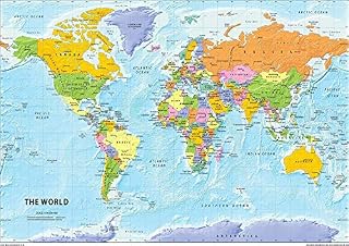 I Love Maps - The World Political Map - Paper Laminated - A2 Size 42 x 59.4 cm