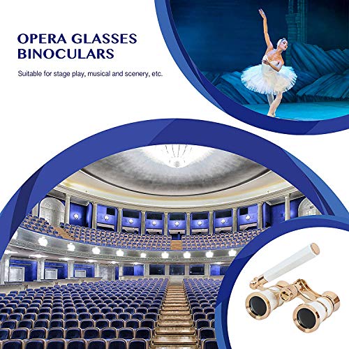 Aiscrofa Opera Glasses Binoculars 3X25,Mini Binocular Compact Lightweight,With Built-In Foldable Handle For Adults Kids Women In Musical Concert #TOP6