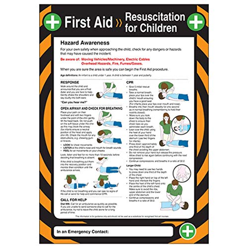 Poster premiers secours réanimation enfants A2 Vsafety pour vaincre la panique