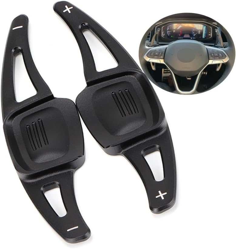 Steering Wheel Direct Shift Paddle Gear Shifter Extension For VW TSI Golf7 Golf8 MK7 MK8 TSI Polo Mk6 Touareg,Aluminum Car Accessories,A-Black