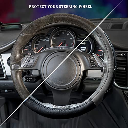 Didida Microfiber Leather Steering Wheel Cover Sporty Car Wheel Cover For Men And Women Universal 14 1/2 Inch To 15 Inch Breathable For Car Truck Suv Jeep Gray #TOP3