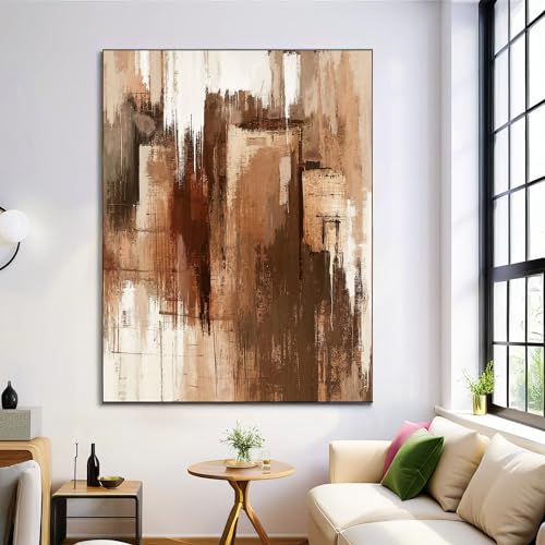 HASLEFND UnFramed Abstract Expressionism Wall Art for Living Room, Old