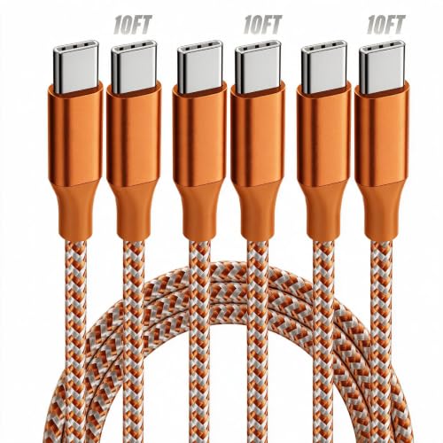 Image of KYEHD USB C Cable,3 Pack 10FT 60W Fast Charging USB C to USB C Cable, Durable Type C Charger Cable for iPhone 17 /16 /15 /iPad MacBook CarPlay and More