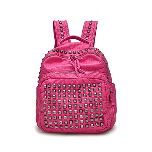 Sac à bandoulière en cuir délavé avec rivets pour un style vintage unique