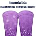 CWECVWE Boy's Dress Decor Socks Sport Baseball Compression Socks Travel Fashion Decor Purple Glitter Sparkle Pattern