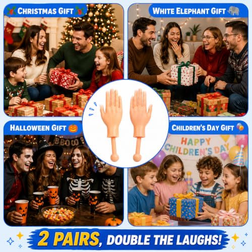 Tiny Hands on Sticks, 2 Pairs (4 Pieces) Mini Fake Hand Props for Pranks, Parties, Office Jokes, Gag Gifts and Family Fun - image 7