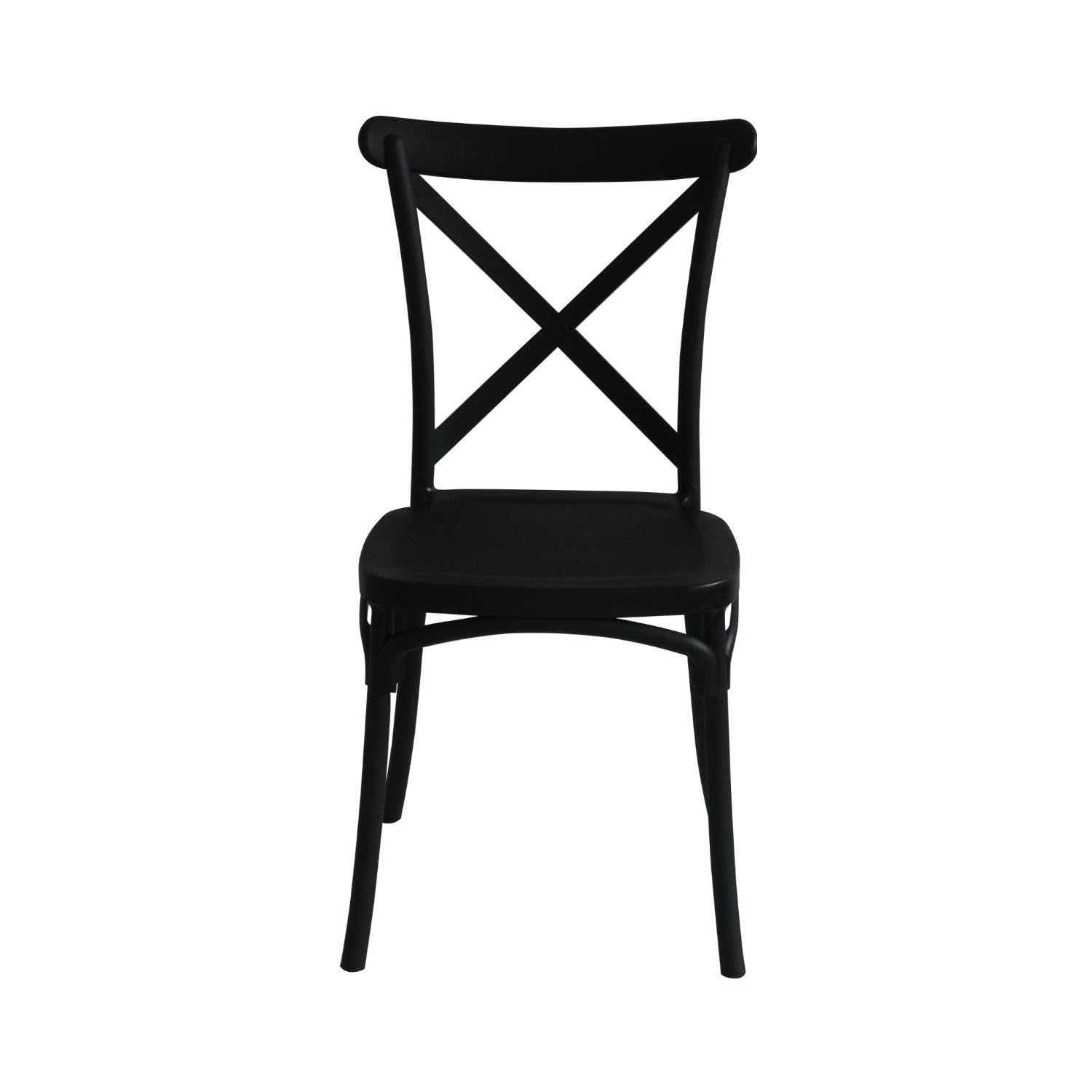 7H SEVEN HOUSE Silla para Catering Apilable Caroline, Resina, Negro, 45x40x87.5cm