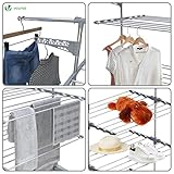 VOUNOT® Large 3 Tier Clothes Airer, Laundry Drying Rack Foldable Stainless Steel Clothes Horse for Indoor Outdoor - Image 6