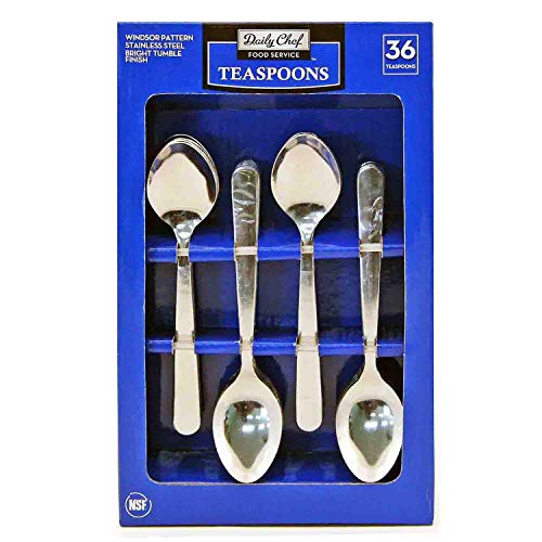Daily Chef Windsor Pattern Stainless Steel Teaspoons, 36 ct