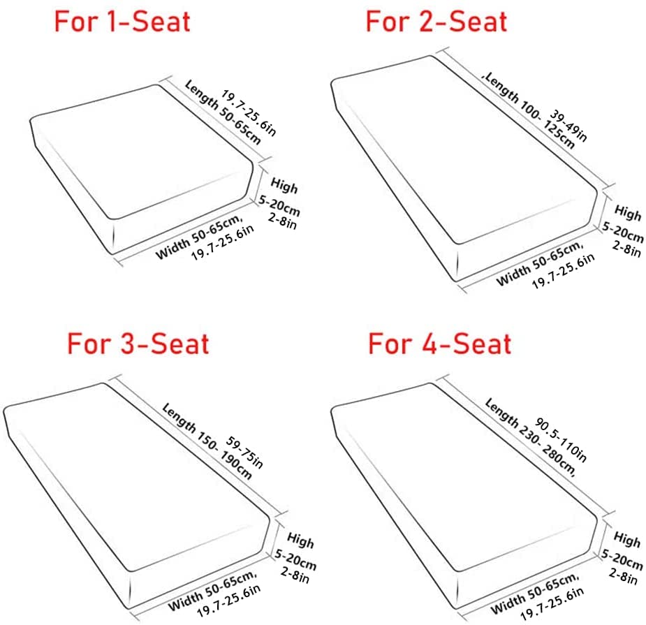 Fundas de cojines de sofá para forma de L estirar fundas protectoras lavables R 4