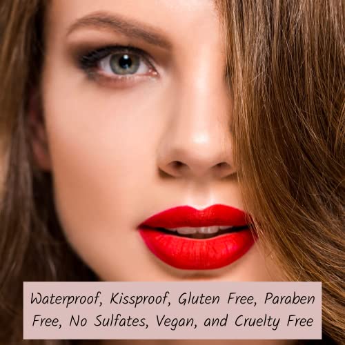 Mynena Orange Red Matte Liquid Lipstick Long Lasting Waterproof Lightweight No Smudge Talc-Free And Paraben-Free - Glory #TOP5