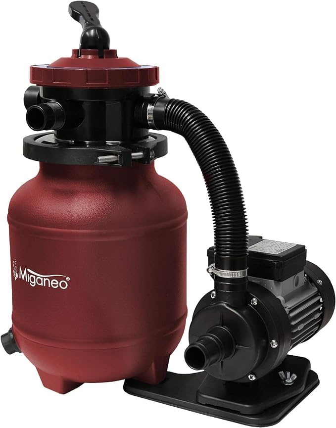 Miganeo Speed Clean Dynamic 6500 Système de filtration à sable Rouge Puissance de la pompe 4 500 l/h Capacité du filtre 3 900 l/h Système de filtration...