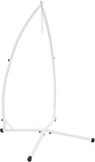 ECD Germany Soporte para Silla Colgante 208 cm Blanca Carga Máx.120 kg Acero Tubular Sostén de Hamaca Marco de Estructura para Columpio Asiento Suspendido Ideal para Exteriores Patio Jardín Playa