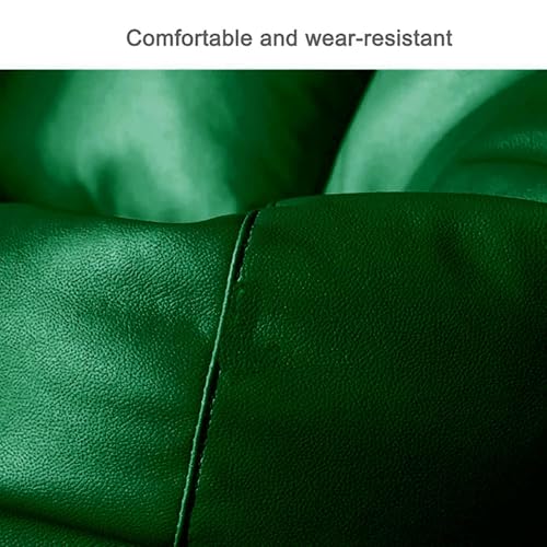 Image of IVIKA Bean Bag with Stool & Cushion | XXXXXL Size Premium Leatherette Bean Bag for Gaming, Living Room & Bedroom (5XL - Miltary Green)