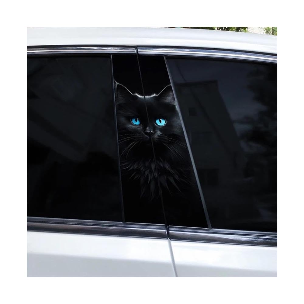 Decorative Items 2pcs Animal Car B-Pillar Decals Waterproof Funny Car Door Pillar Decoration Sticker(N)
