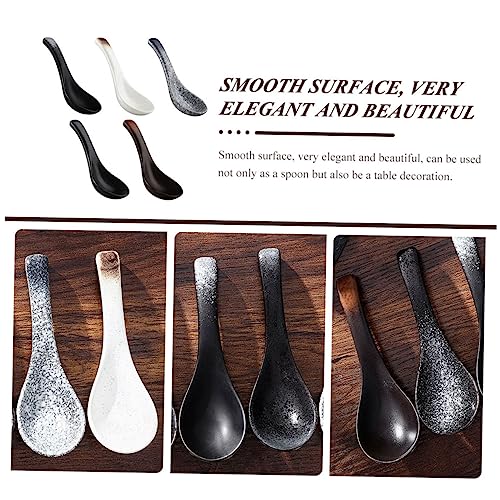 Cuillères à soupe japonaises en céramique délicate, ustensiles de table UKCOCO - 7