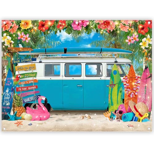 Fondo Fotográfico Playa Hawaiana 8x6 ft Azul miniatura 1