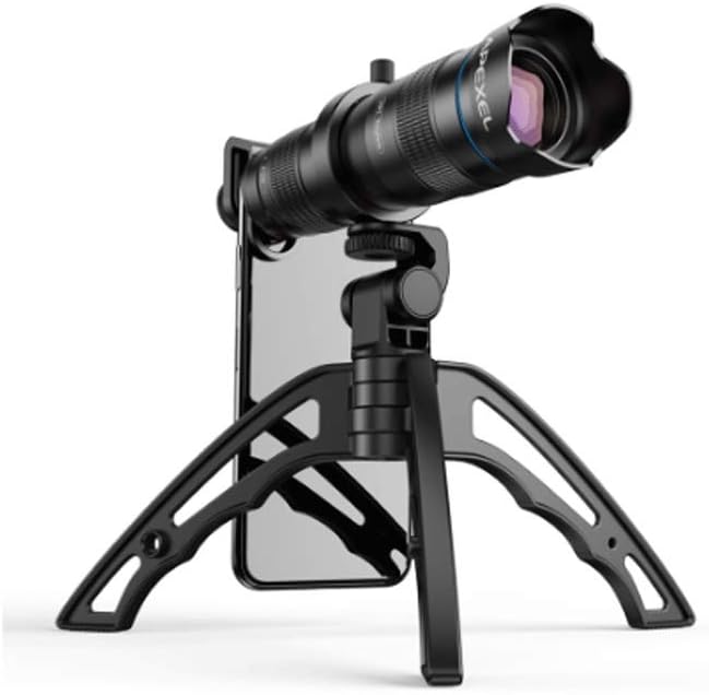 28x Telescope Zoom Lens, Monocular, Portable Selfie Tripod and Other Smartphones Suitable for Travel Sports