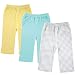 Luvable Friends 3-Pack Printed Pants, Grey Checker, 12-18 Months