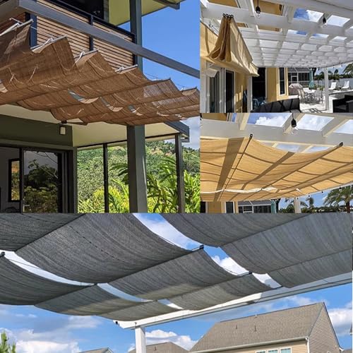 Voile d'ombrage rétractable ondulée contre la chaleur de terrasse