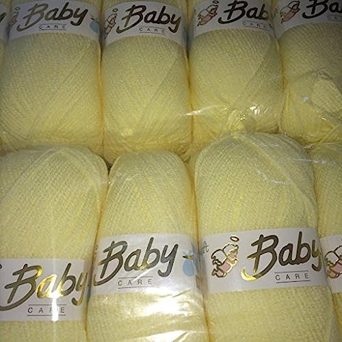 5 x 100g Wool Craft Baby care DK Yarn Knitting Pattern lemon yellow