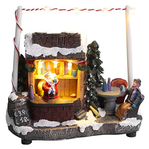 Christmas Concepts® - Scène de marché de Noël à Del de 5"/ 13 cm (Cabine de Bar à vin)