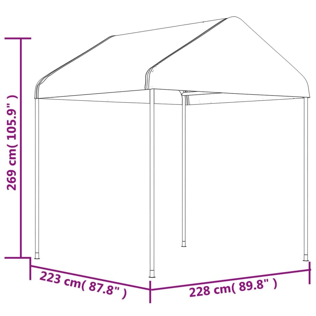Gazebo da Giardino 11,15x2,28 m Tenda per Feste in PE Bianco | Ideale per eventi in giardino e cortile, questo padiglione offre un'ampia zona d'ombra per pranzi all'aperto.