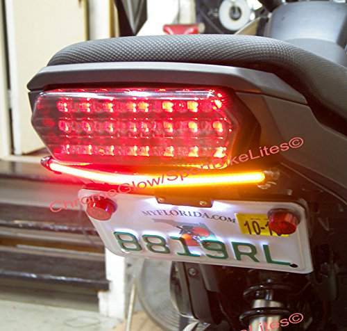 Tucked Led Light Bar Fender Eliminator Kit With Led Flasher Relay For 2014-2015 Honda Grom Msx125 - Integrated Brake And Turn Signals, Clear Lens #TOP1