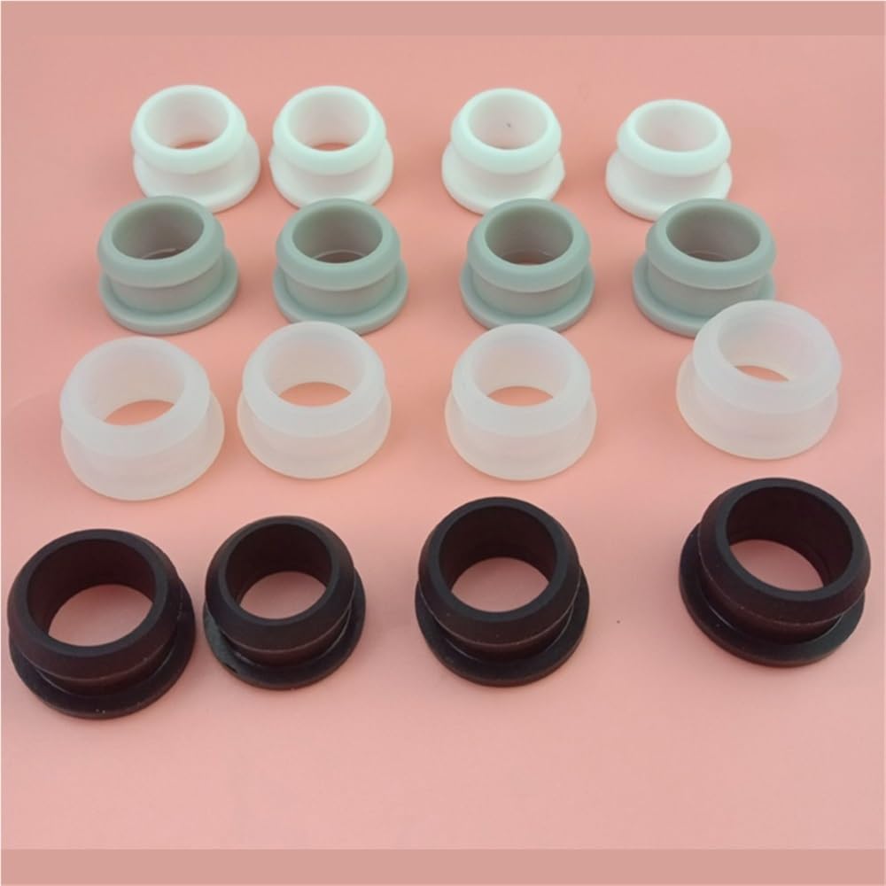 10 tapones de goma impermeables de goma hueca de silicona para clips, multicolor, 4,5 – 60,6 mm (transparente, 52,6 mm)