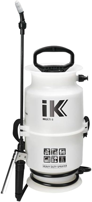 IK MULTI 6 - Acid-Resistant Pressure Sprayer - Metal Handle - Safety Valve - Shoulder Strap - 6L Tank - For Cleaning, Garden and Plant Products