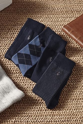Polo Ralph Lauren Men's Assorted Pattern Dress Crew Socks-4 Pair Pack-Soft and Lightweight Cotton Comfort3