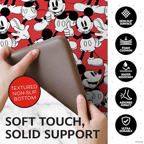 Image of Disney Mickey Anti-Fatigue Kitchen Mats for Floor, 17x47, Non-Slip