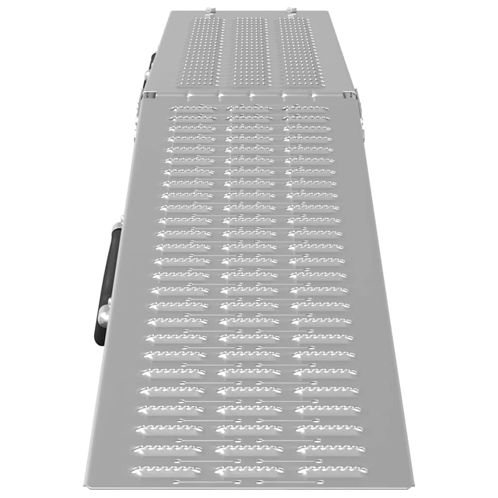 Rampa plegable de acero galvanizado, 186 x 23 x 4,5 cm, capacidad de carga de 200 kg por rampa, plata, antideslizante, plegable, para motocicleta, coche, silla de ruedas, taller, rampa de