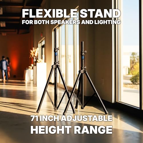 Image of Rockville RVES1 Pair Adjustable Tripod PA Speaker Stands with Carry Bag