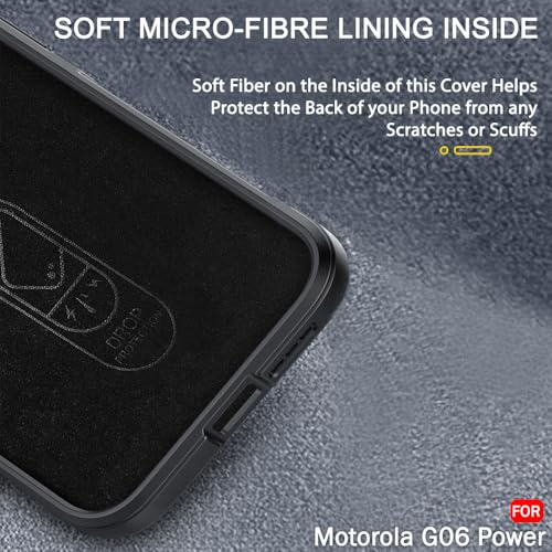 Image of TheGiftKart Liquid Silicon Back Cover Case for Motorola Moto G06 Power 5G | Shockproof Military Grade Protection | Micro-Fibre Cloth On Inner Side | Built-in Anti-Slip Grip Back Cover (TPU, Black)