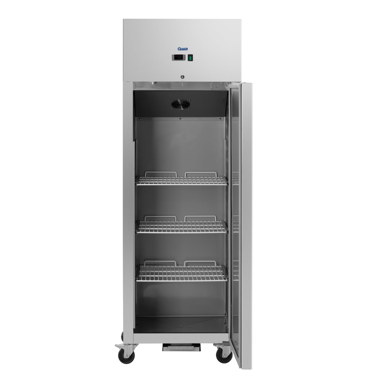 Royal Catering Frigorifero professionale 454 l Acciaio inox 1 porta 4 ruote Serratura porta Armadio frigo Frigorifero verticale Armadio refrigerato Armadio frigo professionale
