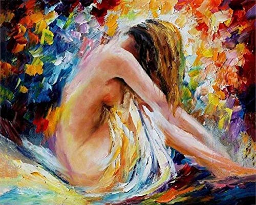 Peinture par numéro couple en toile acrylique DIY sans cadre 50x65cm
