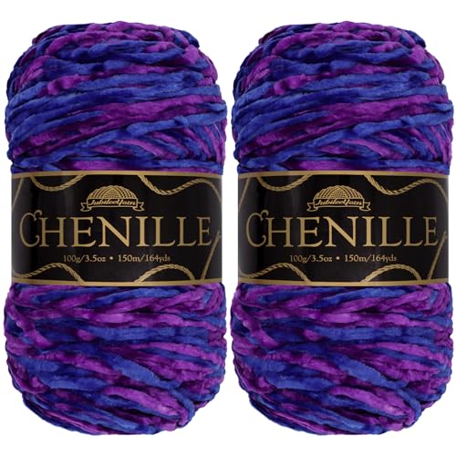 JubileeYarn Chenille Yarn - Worsted Weight - 100g/Skein - Elysium - 2 Skeins, 207 Elysium