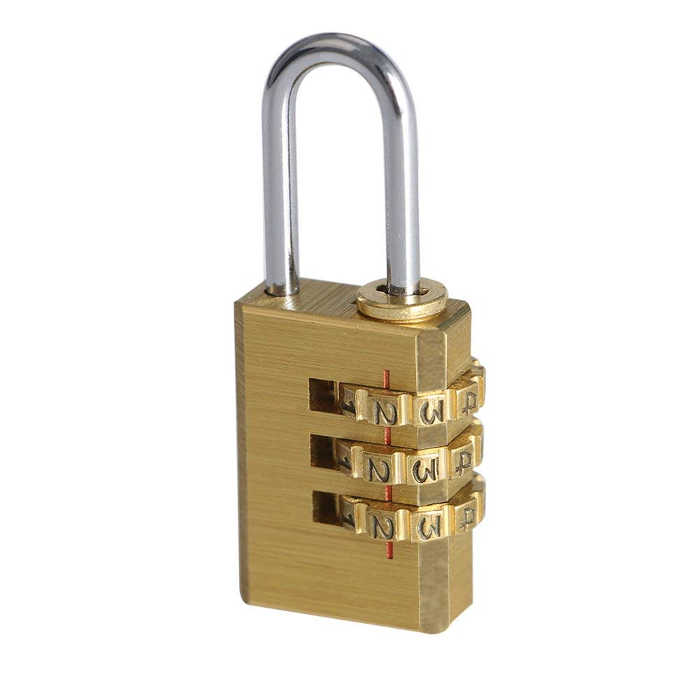 Volo 3 Digit Brass Re-Settable Combination Padlock/Password Lock/resettable Combination Lock for Travel Bags, Travel Lock. (1pcs)-picture-24