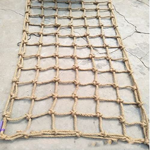 Rope Net Jute Climbing Net Tree House Climbing Safety Net Staircase Balcony Railing Protection Net Heavy Duty Hemp Rope Cargo Net Playground Ladder Swingrope net Balcony protection hemp rope net(1x4m)