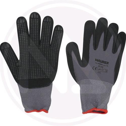 Guantes de Trabajo de nitrilo, Mod. NITRODOT MAURER Talla 8 Paquete 12 Unidades.